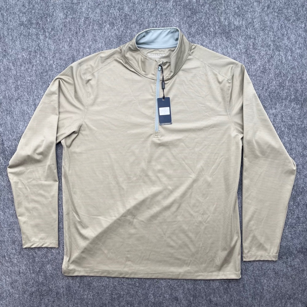 Maelreg Pullover Mens 2XL 1/4 Zip Dark Khaki Performance Golf NEW
